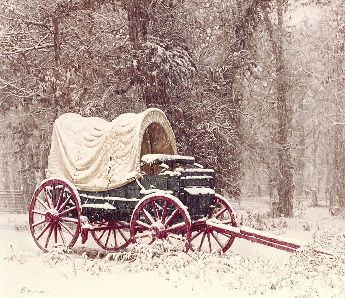 James Bama Chuck Wagon in the Snow