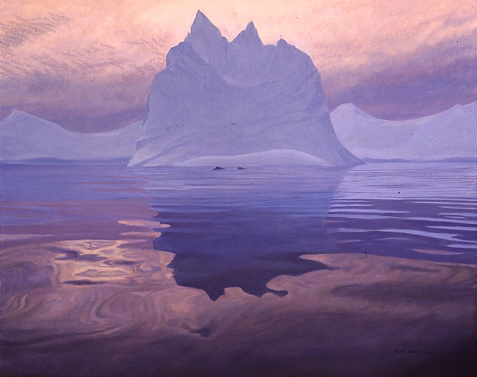 Robert Bateman Antarctic Evening Humpback Whales Original Painting