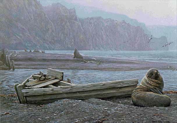 Robert bateman Old Whaling Base and Fur Seals