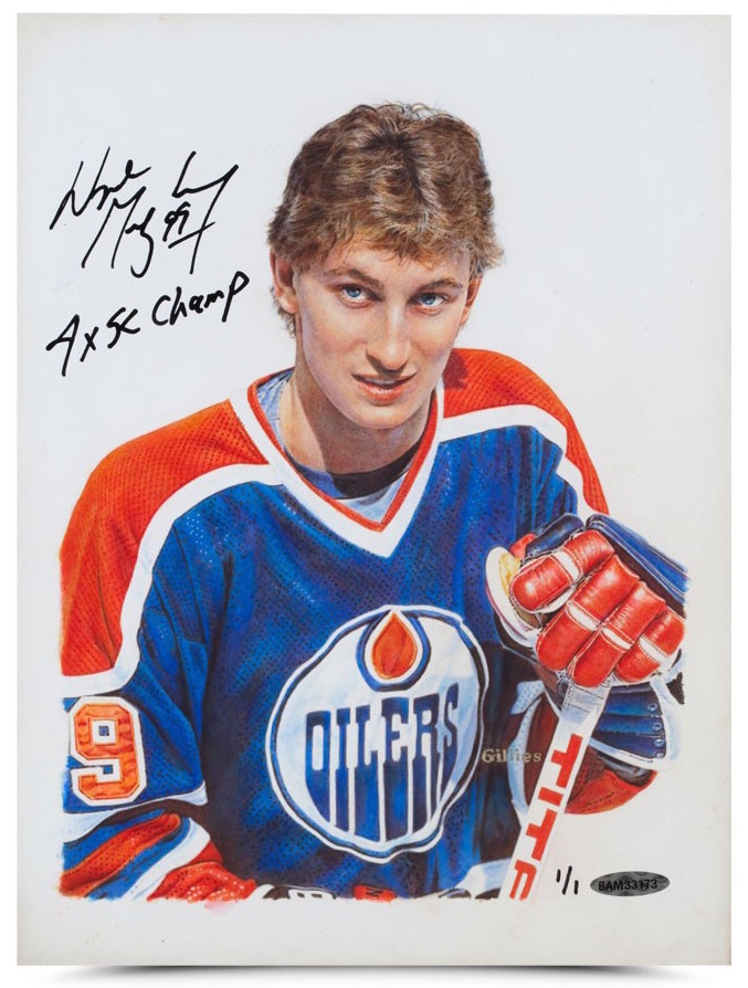 Art Country Canada Wayne Gretzky Autographed And Inscribed Oilers 