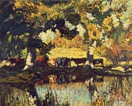 J.E.H. Macdonald cattle By The Creek