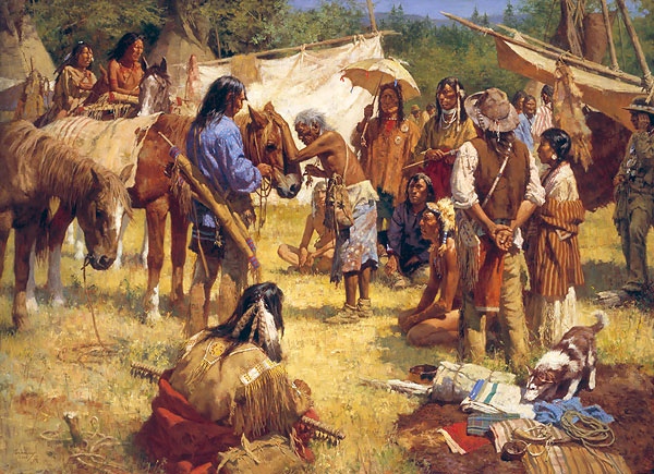 Howard Terpning The Horse Doctor and His Medicine bag at Rendezvous
