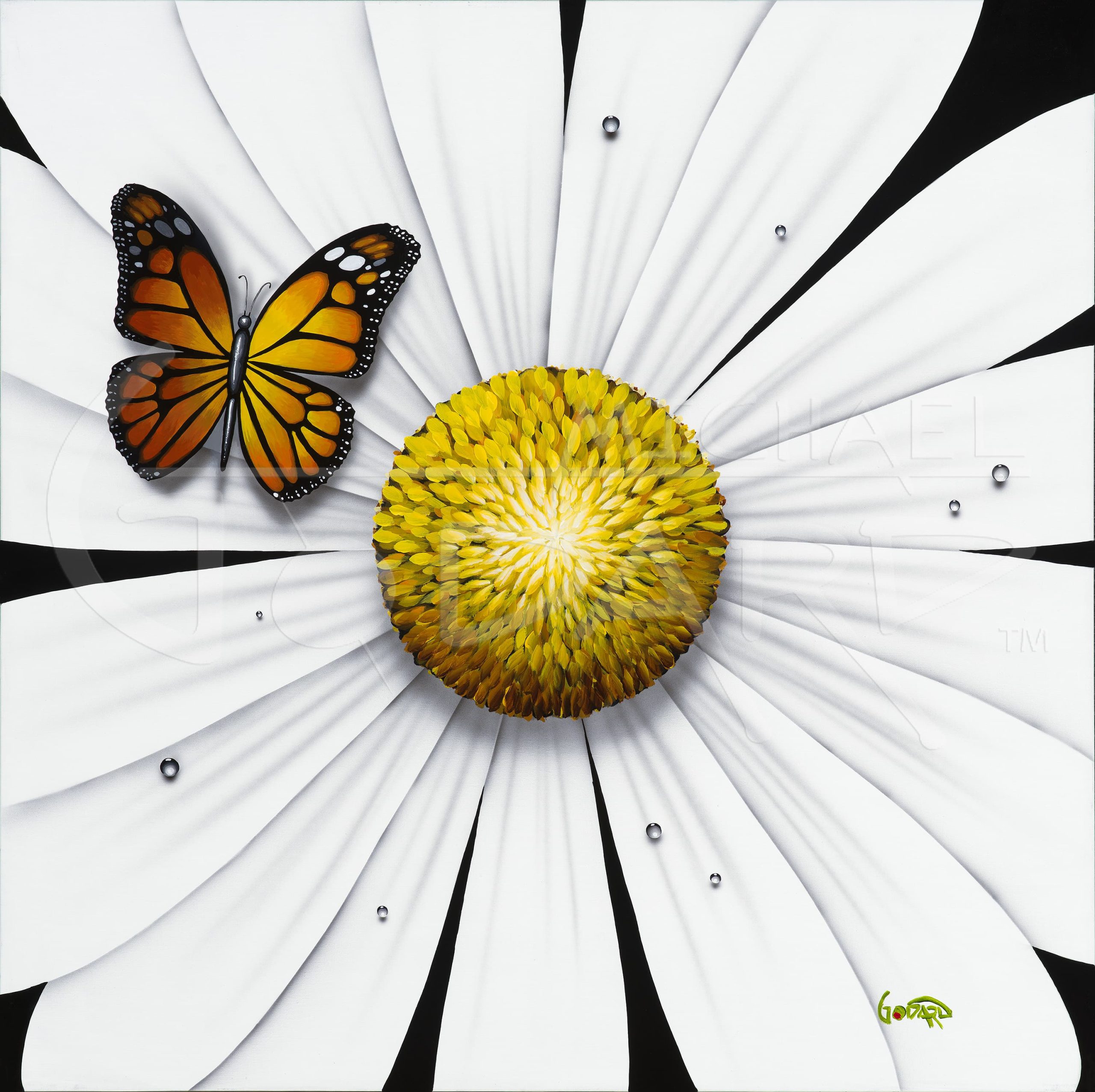 " WHITE FLOWER BUTTERFLY"
Michael Godard signed and numbered giclee canvas