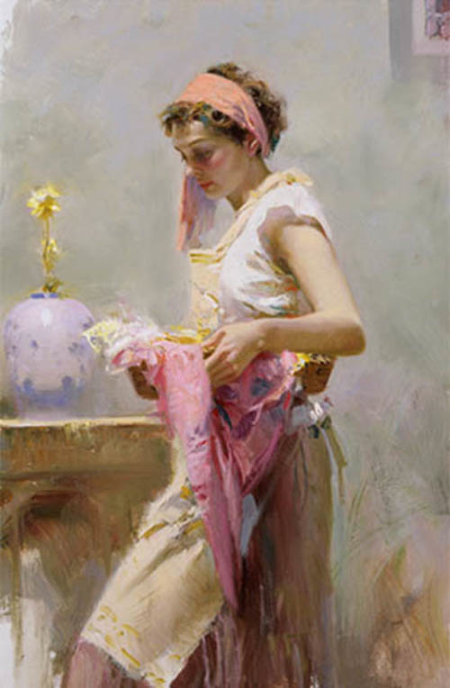 Pino Daeni Limited Edition Giclee on Canvas:Evening 