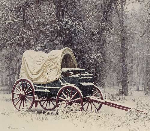 James Bama Chuck Wagon In Snow 