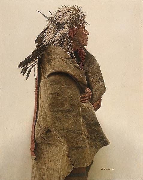 James bama Crow Indian Wearing 1860's War Bonnet