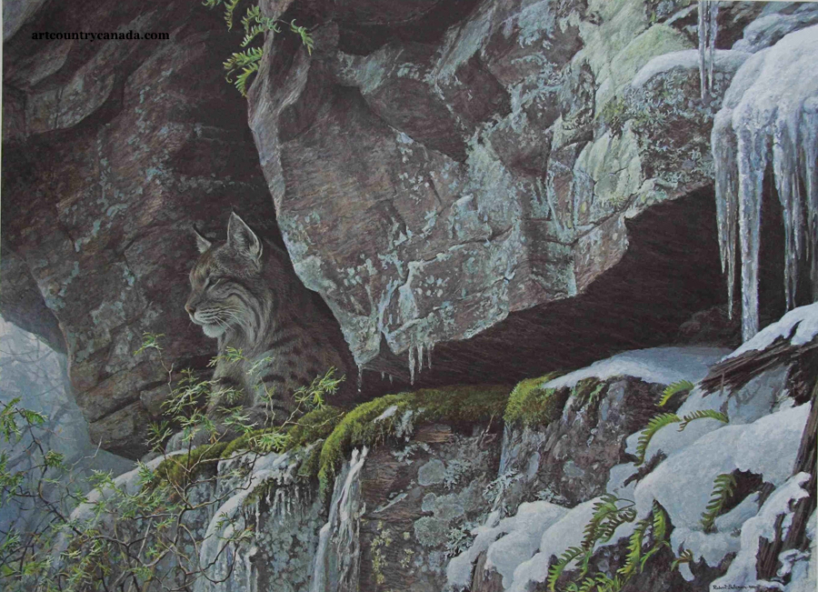 Robert Bateman At The Cliff Bobcat