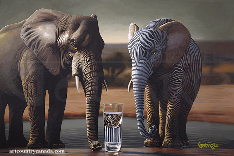 " DON'T DRINK THE WATER "
Michael Godard " DON'T DRINK THE WATER "
Michael Godard signed and numbered giclee canvas