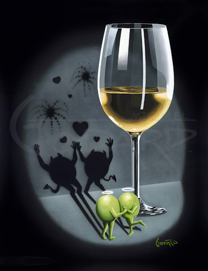 " FIRST DATE - WHITE WINE "
Michael Godard
" FIRST DATE - WHITE WINE "
Michael Godard Signed and numbered Giclee on Canvas