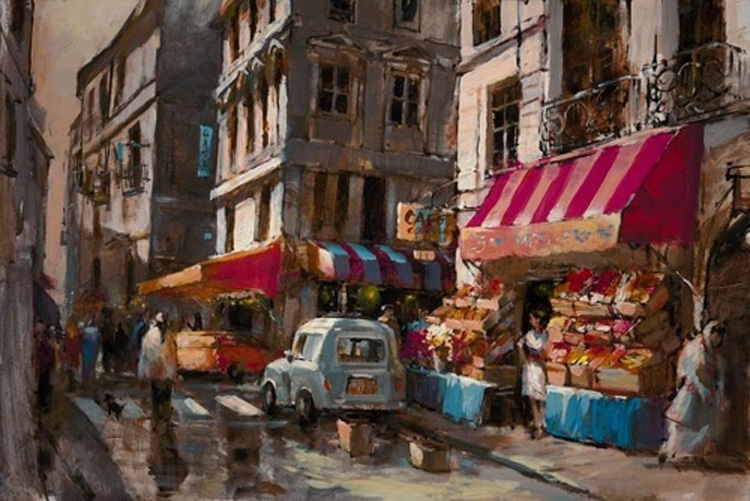 Brent Heighton Paris Streets Giclee on Canvas