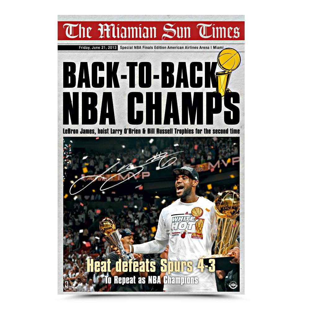 Finals MVP Miami Heat Framed Lebron James Sports Illustrated Autograph Replica Print