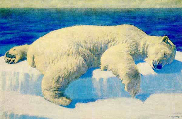 Fred Machetanz Mighty Hunter Polar Bear 