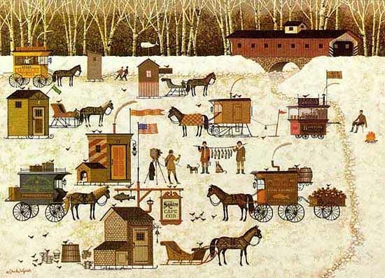 Charles Wysocki Cape Cod Fish Party