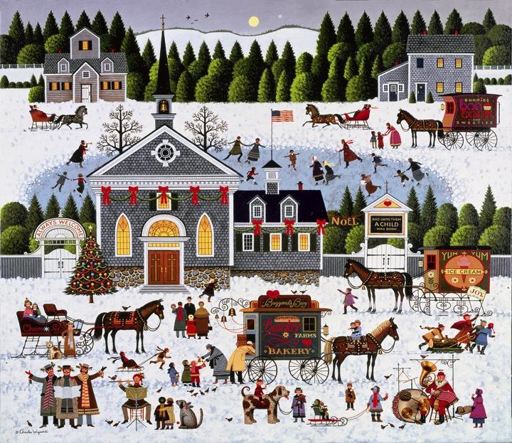 Charles Wysocki Churchyard Christmas