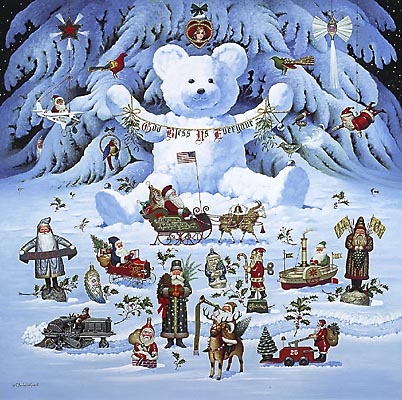 Charles Wysocki Jingle Bell Teddy and Friends